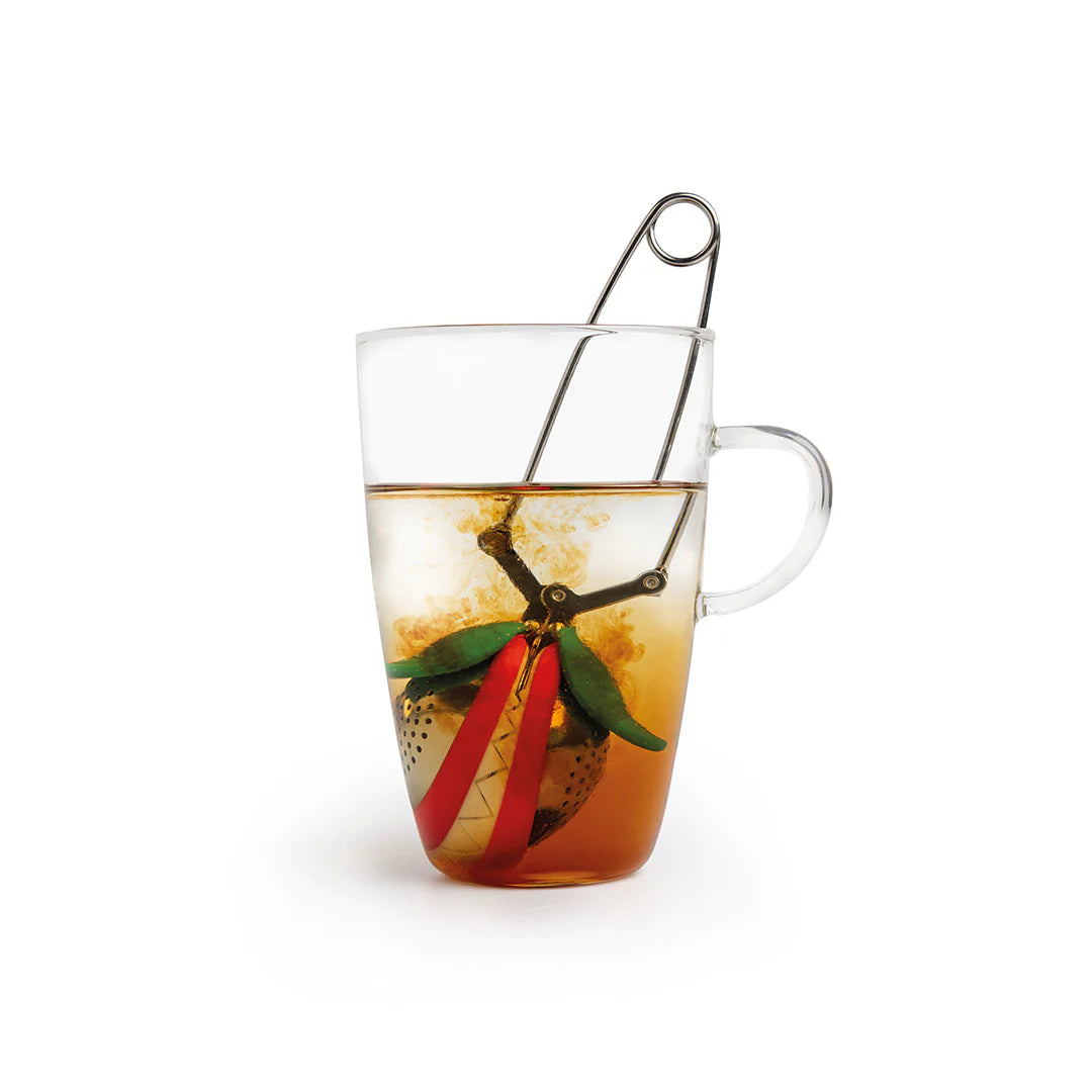 Clean retail box packaging for the Tea Trap Tulip Tea Infuser standing vertically on a white background.