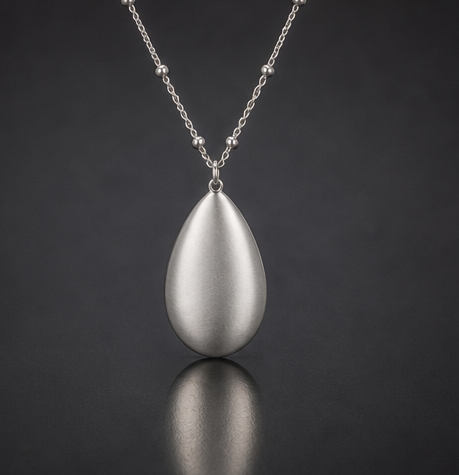 solid silver teardrop pendant back finish surreal octopus hot air balloon necklace weird jewelry eccentric vintage sky charm